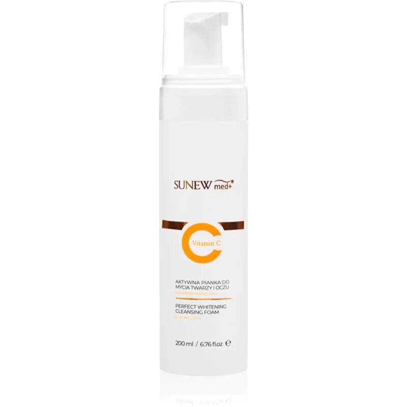SUNEWMED+ Active Foaming Cleanser Face and Eye Makeup Removal пяна за почистване и премахване на грим с витамин С 200 мл.