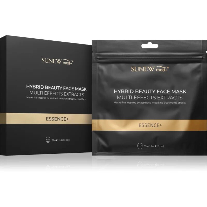 SUNEWMED+ ESSENCE+ Face Sheet Mask with Peptides and Snail Mucin хидратираща платнена маска с пептиди 4 бр.