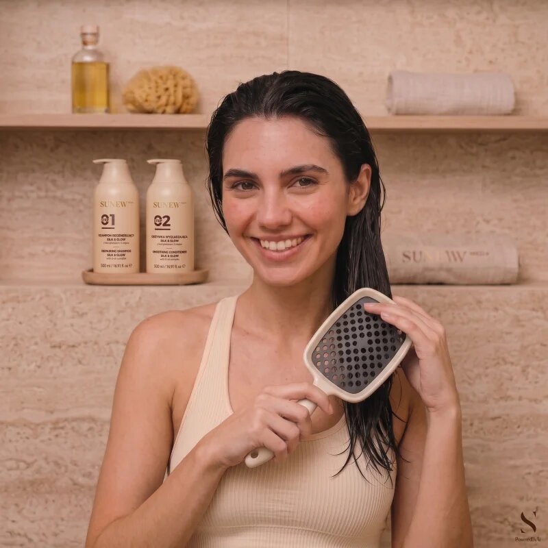 SUNEWMED+ Silk & Glow Detangling Hair Brush Четка за коса за по-лесно разресване на косата 1 бр.
