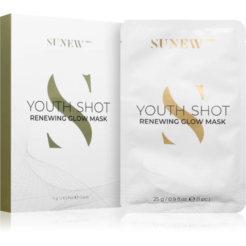 SUNEWMED+ Youth Shot Regenerating Glow Face Sheet Mask платнена маска за регенериране на кожата 3 бр.