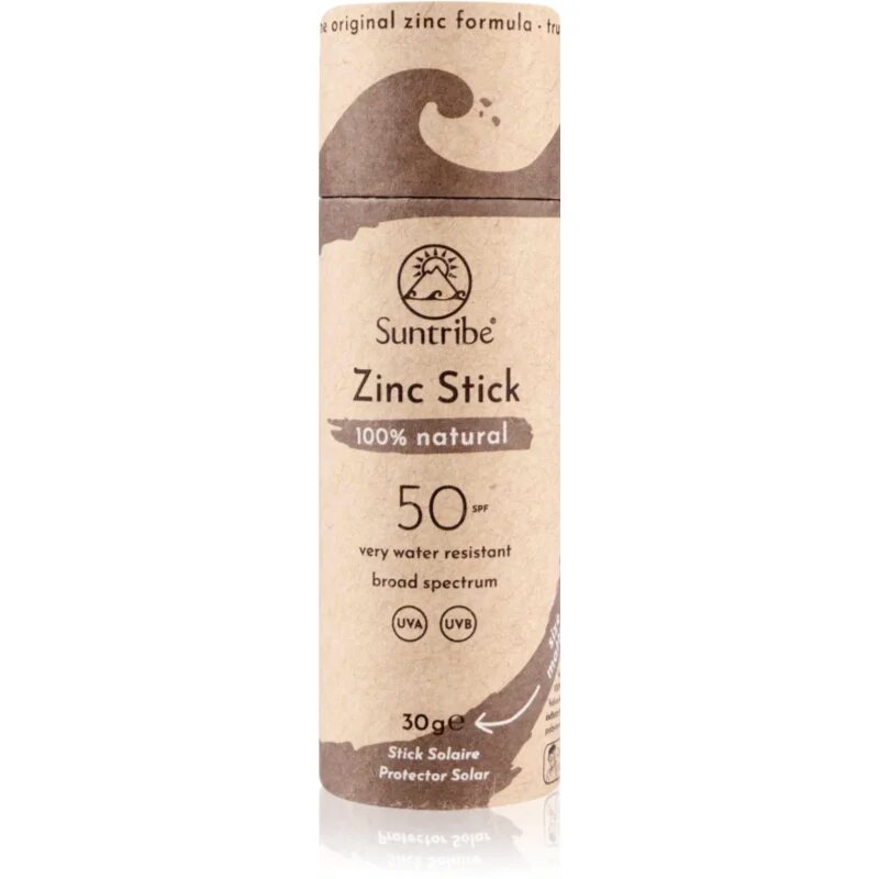 Suntribe Sports Zinc Stick минерална защитна пръчица за чувствителни места SPF 50 Cocoa Tint 30 гр.