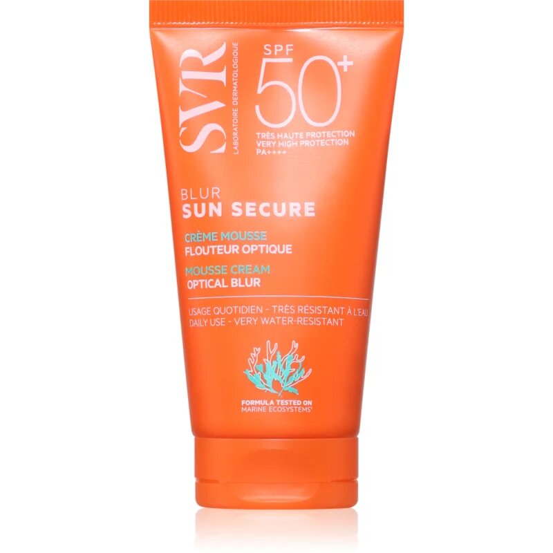 SVR Sun Secure Blur защитна пяна за уеднаквяване тона на кожата SPF 50+ 50 мл.
