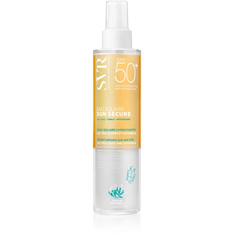 SVR Sun Secure Moisturising Sun Water хидратиращ спрей за тен SPF 50+ 200 мл.