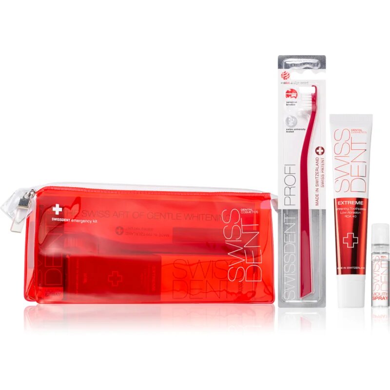 Swissdent Emergency Kit Red Комплект за дентална грижа за щадящо избелване и защита на зъбния емайл