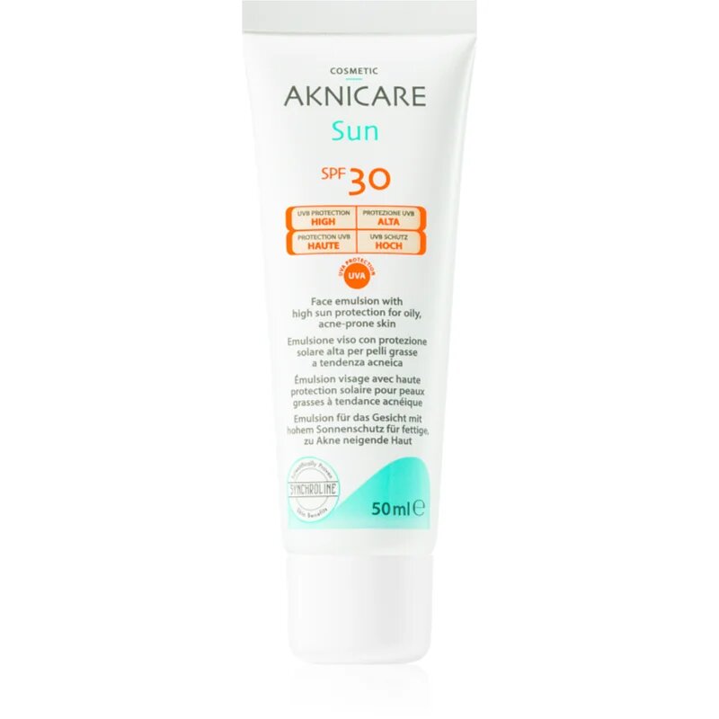 Synchroline Aknicare Sun защитен крем за мазна кожа склонна към акне SPF 30 50 мл.