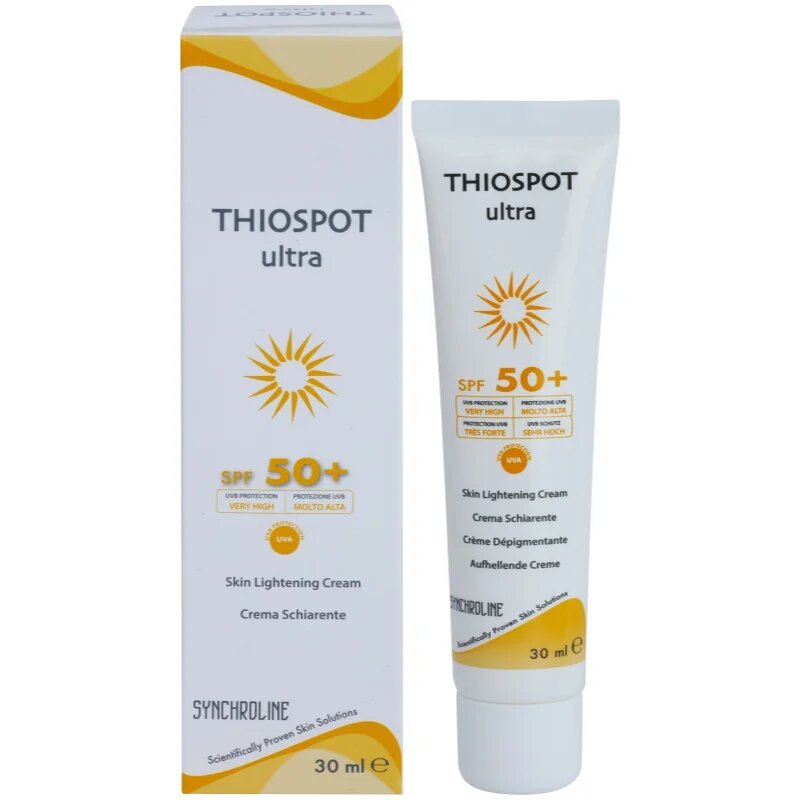Synchroline Thiospot Ultra озаряващ крем за лице с хиперпигментация SPF 50+ 30 мл.