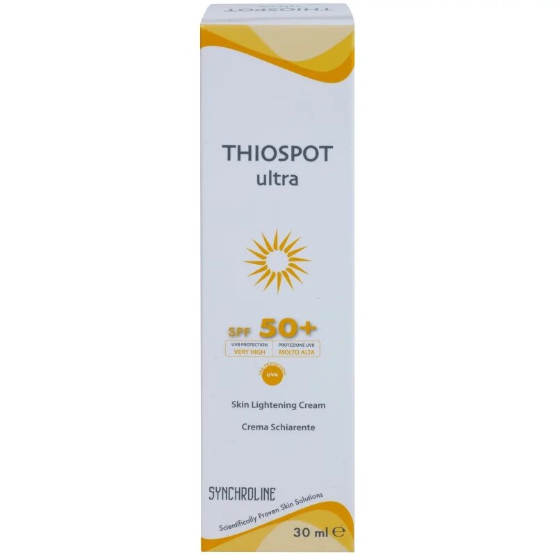 Synchroline Thiospot Ultra озаряващ крем за лице с хиперпигментация SPF 50+ 30 мл.