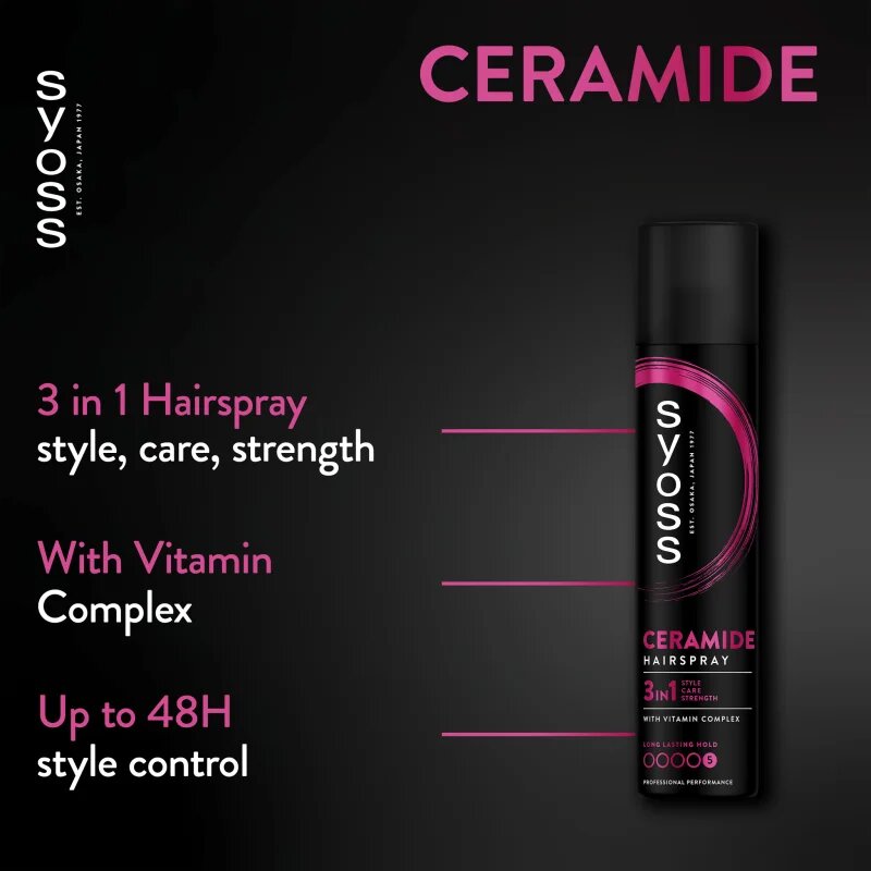 Syoss Ceramide Hairspray лак за коса с екстра силна фиксация 300 мл.