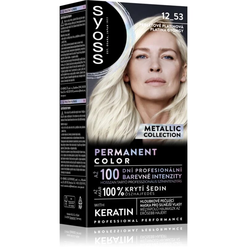 Syoss Color Metallic Collection перманентната боя за коса цвят 12_53 Platinum Pearl 1 бр.