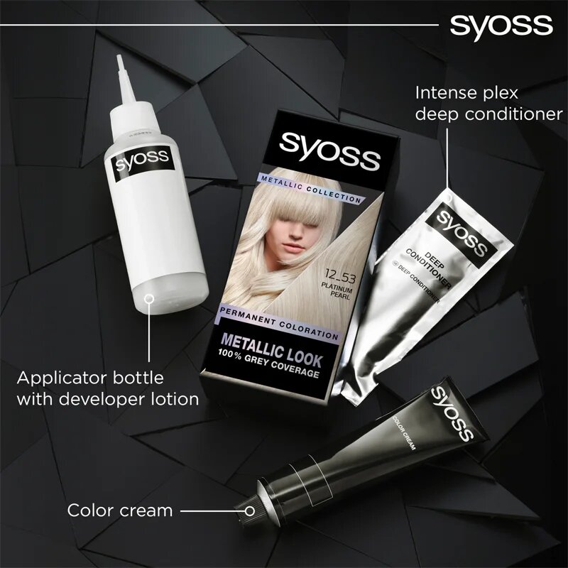 Syoss Color Metallic Collection перманентната боя за коса цвят 12_53 Platinum Pearl 1 бр.