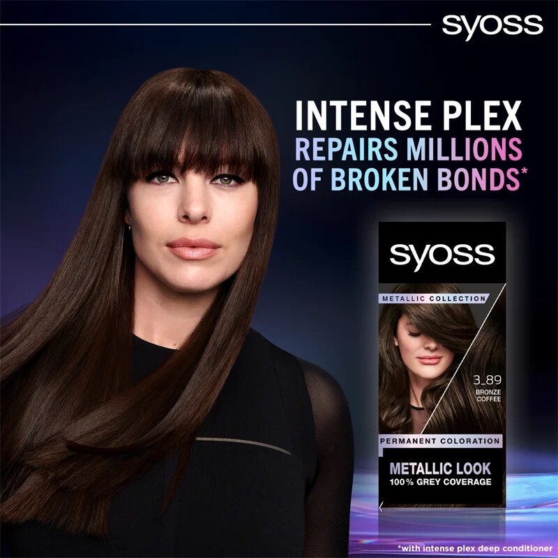 Syoss Color Metallic Collection перманентната боя за коса цвят 3-89 Bronze Coffee 1 бр.
