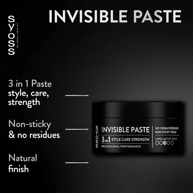 Syoss Invisible Hold безцветна стилизираща паста със средно силна фиксация 100 мл.