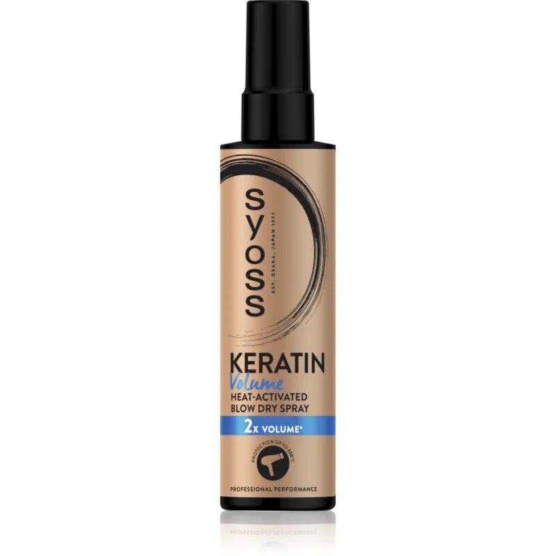 Syoss Keratin Volume спрей за защита на косата от топлината за увеличаване на обема 200 мл.