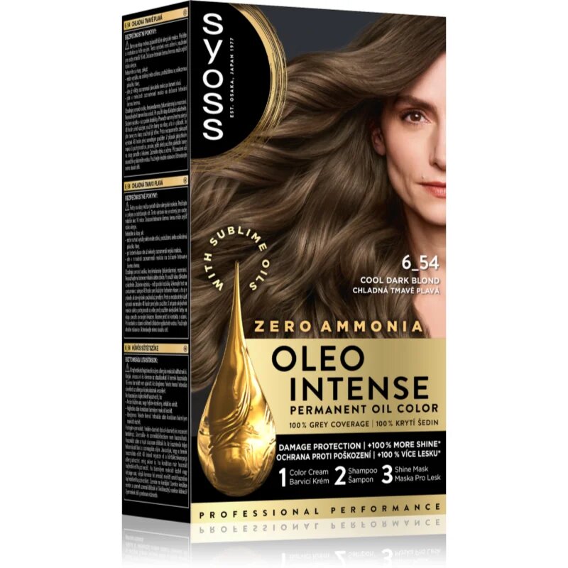 Syoss Oleo Intense перманентната боя за коса с олио цвят 6_54 Cool Dark Blond 1 бр.