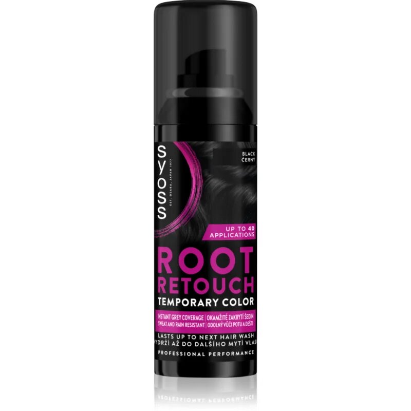 Syoss Root Retoucher тонираща боя за израстнали корени в спрей цвят Black 120 мл.