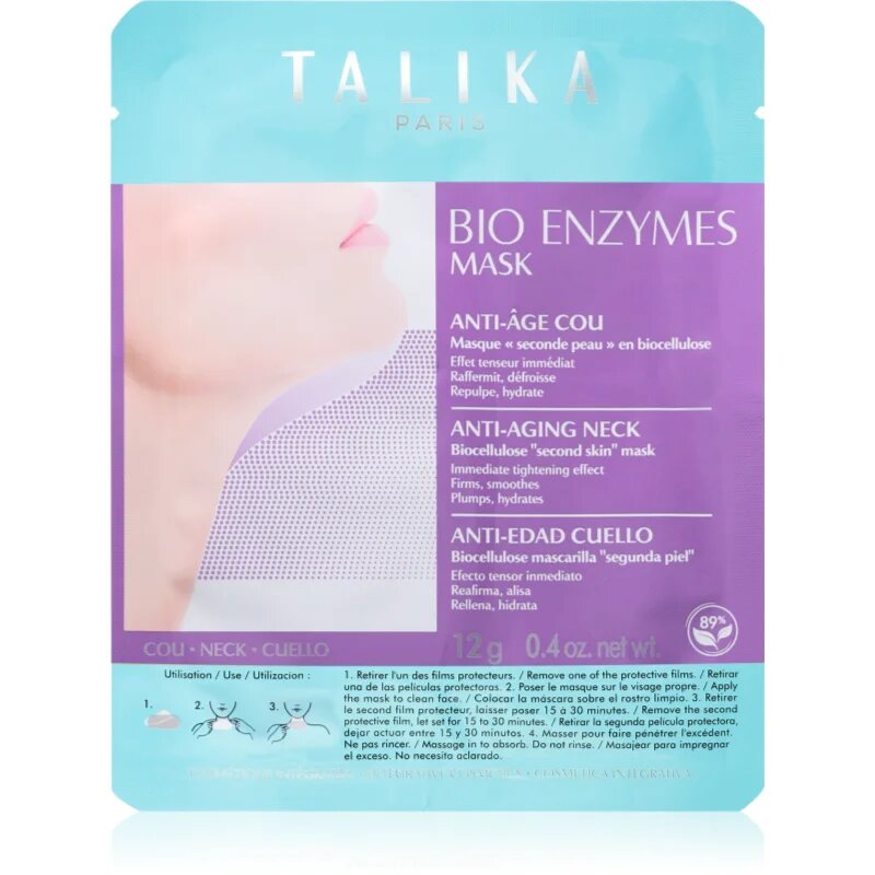 Talika Bio Enzymes Anti-Aging Neck Mask платнена маска със стягащ ефект 12 гр.