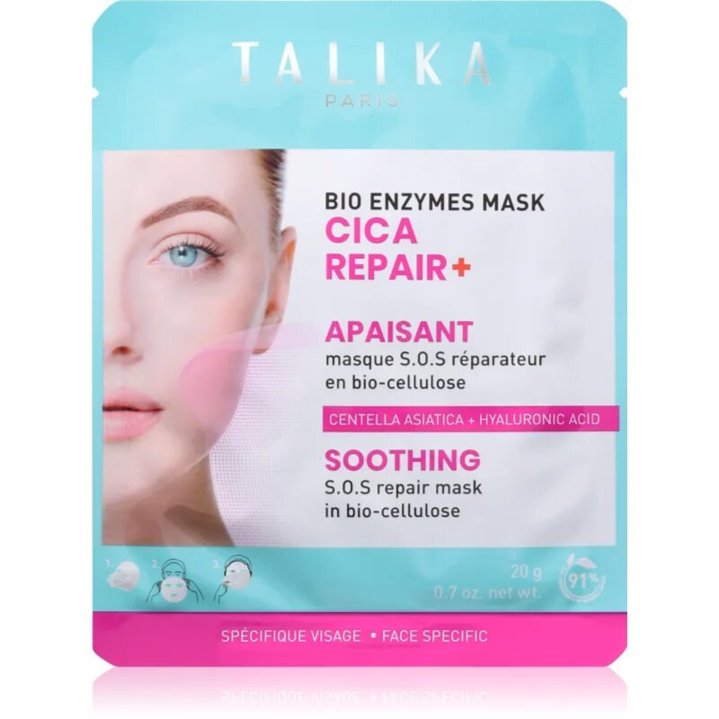 Talika Bio Enzymes Cica Repair Soothing платнена маска за проблемна кожа акне 20 гр.