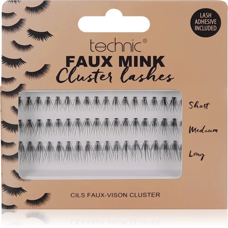 Technic Cosmetics Faux Mink Cluster Lashes изкуствени мигли с лепило 54 бр.