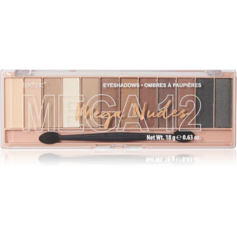 Technic Cosmetics Mega Eyeshadows палитра сенки за очи цвят Mega Nudes 18 гр.