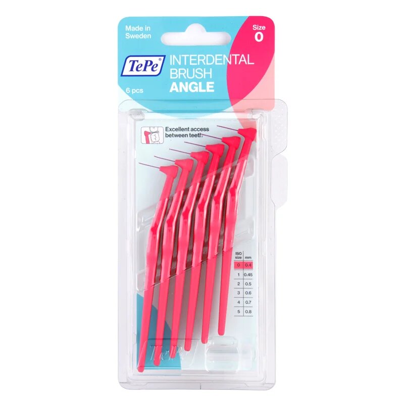 TePe Angle Size 0 четки за междузъбно пространство 04 mm 6 бр.