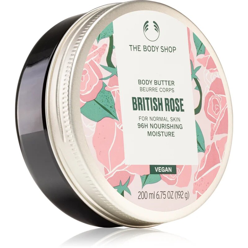 The Body Shop British Rose Body Butter масло за тяло с аромат на рози 200 мл.