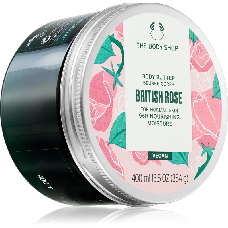 The Body Shop British Rose Body Butter масло за тяло с аромат на рози 400 мл.