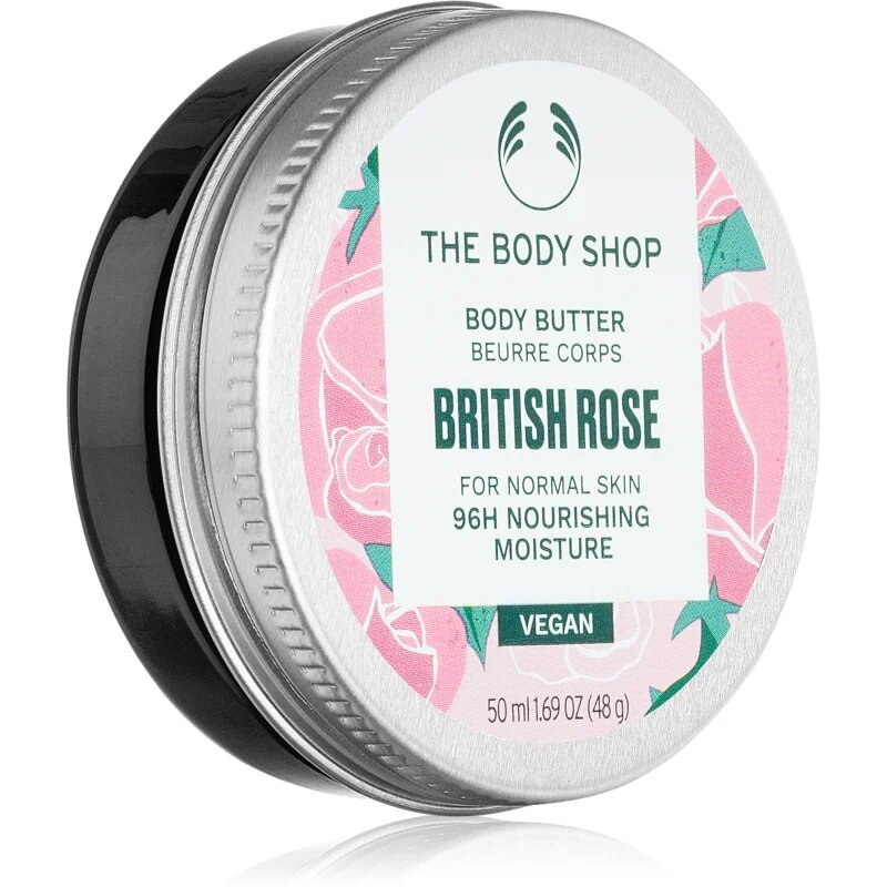 The Body Shop British Rose Body Butter масло за тяло с аромат на рози 50 мл.