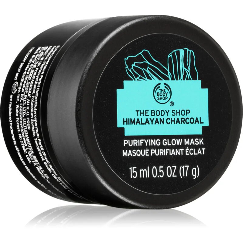 The Body Shop Himalayan Charcoal Purifying Glow Mask почистваща и освежаваща маска за лице за мазна и проблемна кожа 15 мл.