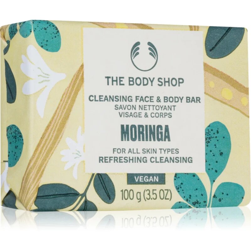 The Body Shop Moringa Cleansing Bar твърд сапун за лице и тяло 100 гр.