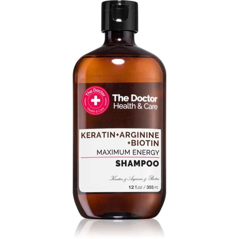 The Doctor Keratin + Arginine + Biotin Maximum Energy кератинов шампоан за подсилване и блясък на косата 355 мл.