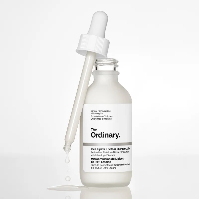 The Ordinary Rice Lipids + Ectoin Microemulsion лека хидратираща емулсия за успокояване на кожата 120 мл.