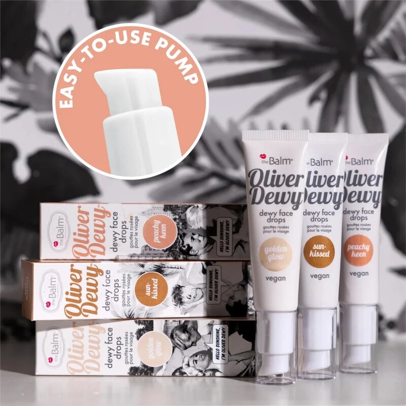 theBalm Oliver Dewy Face Drops течен хайлайтър цвят Golden Glow 28 мл.