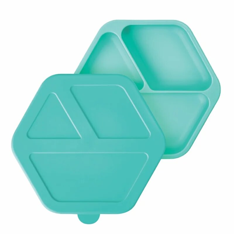 Tiny Twinkle Silicone Plate разделена чиния с капак Mint 1 бр.