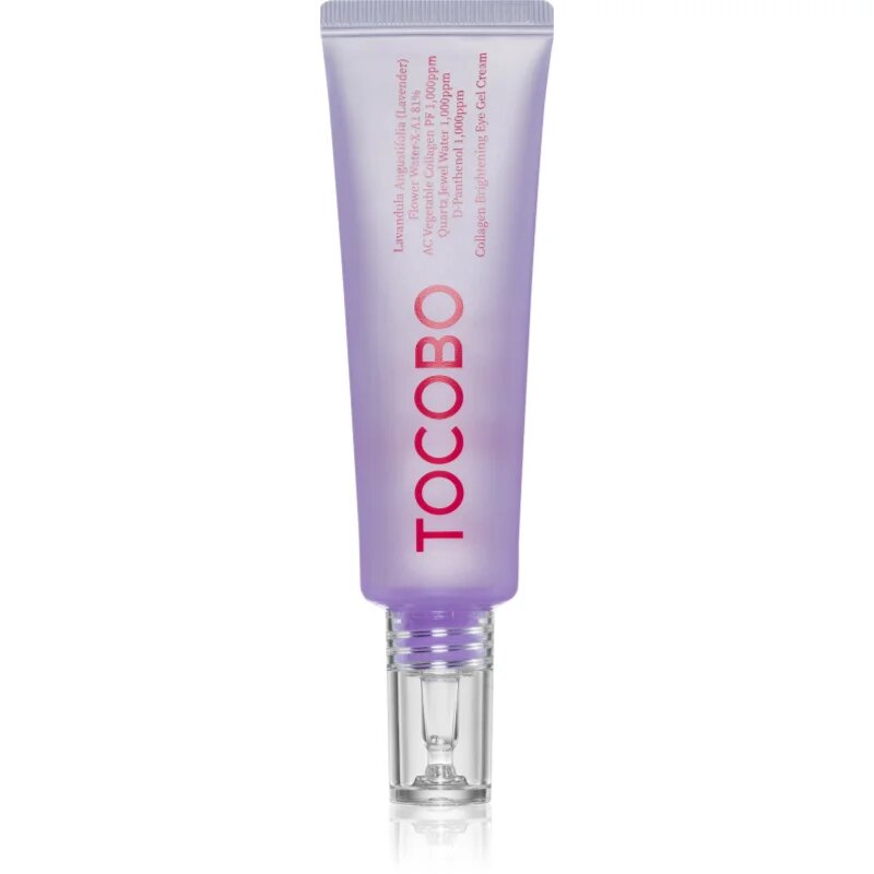 TOCOBO Collagen Brightening Eye Gel Cream притивобръчков крем за околоочната зона намаляващ отоците и черните кръгове с лавандула 30 мл.