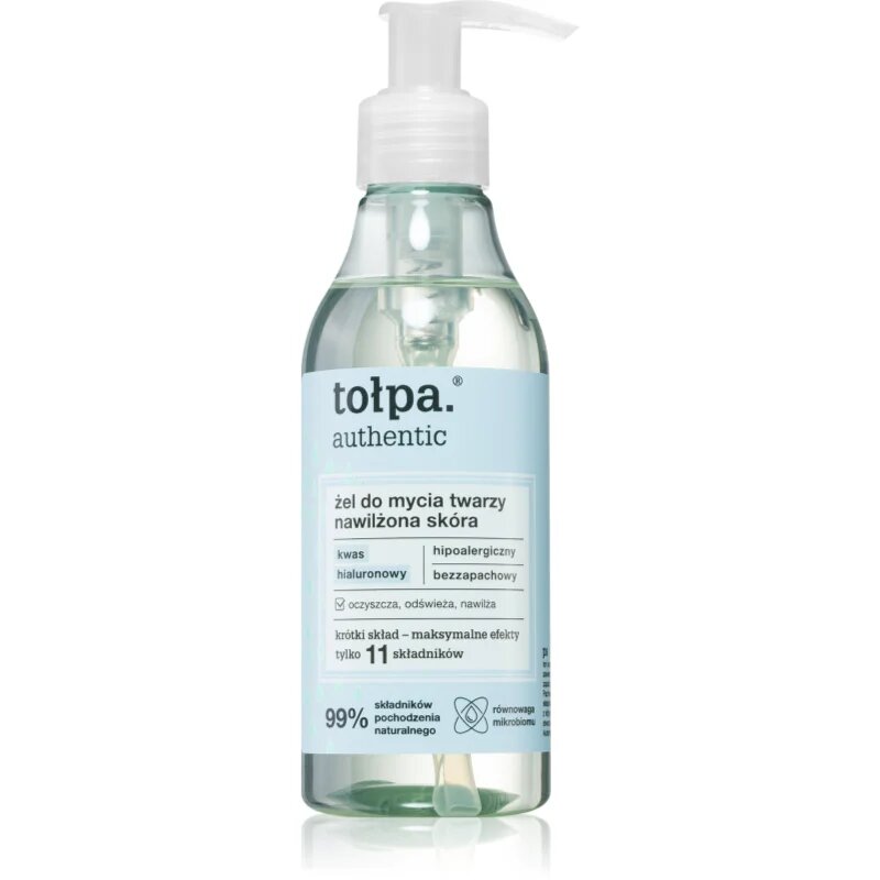 Tołpa Authentic почистващ и премахващ грима гел с хидратиращ ефект 195 мл.