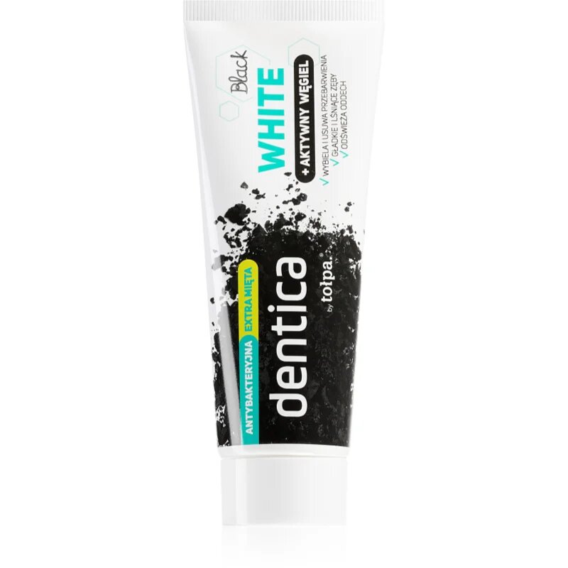 Tołpa Dentica Black White избелваща паста за зъби с активен въглен 75 мл.