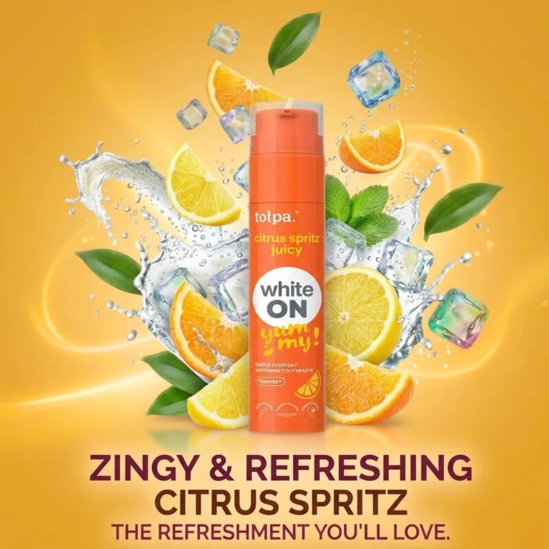 Tołpa On White Yummy избелваща паста за зъби вкус Citrus Spritz 60 гр.