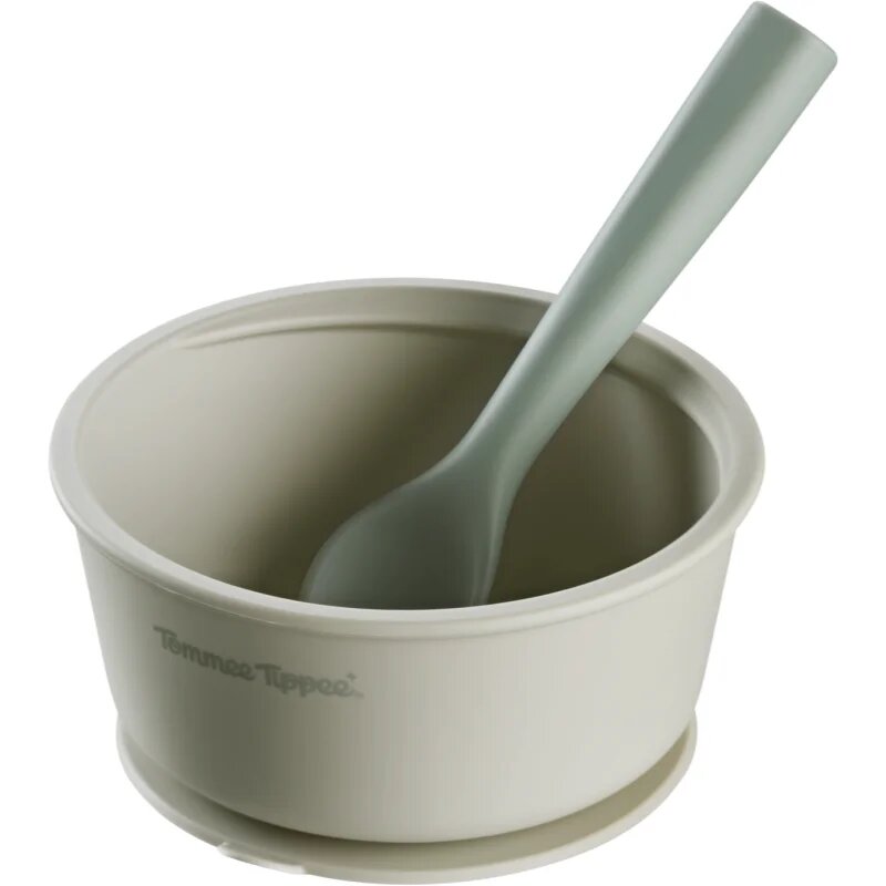 Tommee Tippee EasiStick™ Silicone Bowl & Spoon силиконова купичка с вендуза 4m+ Green 1 бр.