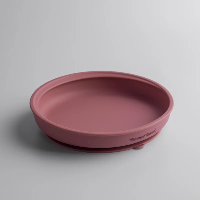 Tommee Tippee EasiStick™ Silicone Weaning Plate чиния с вендуза 4m+ Pink 1 бр.