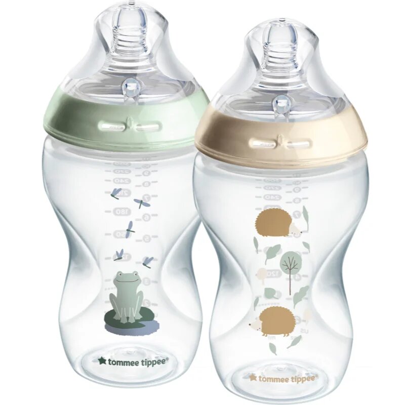 Tommee Tippee Natural Start Anti-Colic самостерилизиращо се бебешко шише Nature Medium Flow 3 m+ 2x340 мл.