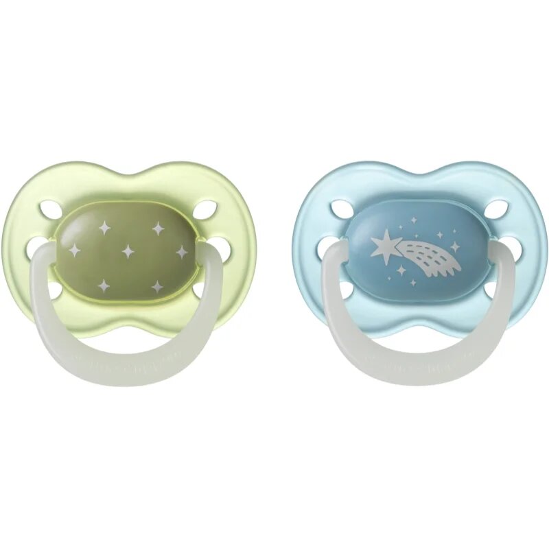 Tommee Tippee NightGlow Soother 0-6m биберон Boy 2 бр.