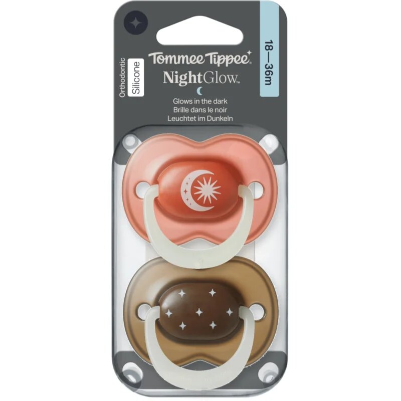 Tommee Tippee NightGlow Soother 18-36m биберон Boy 2 бр.