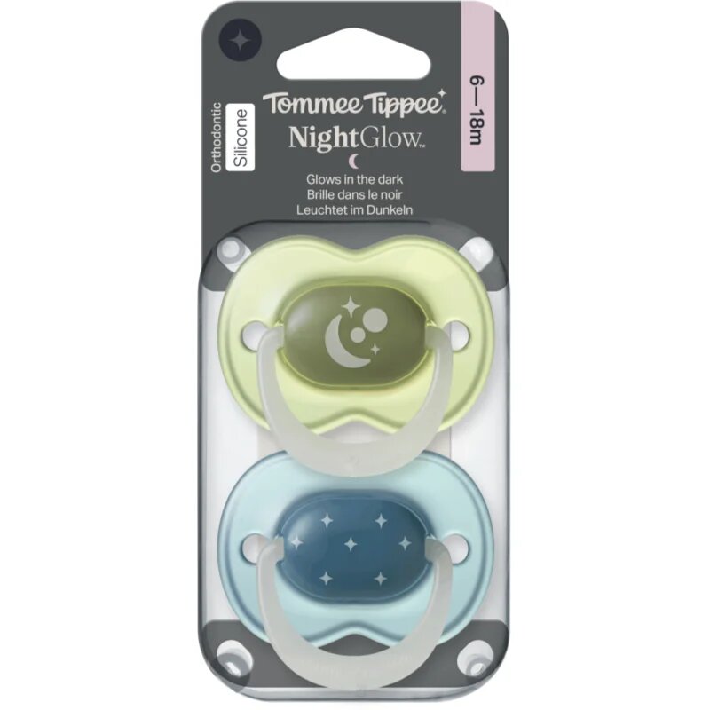 Tommee Tippee NightGlow Soother 6-18m биберон Boy 2 бр.