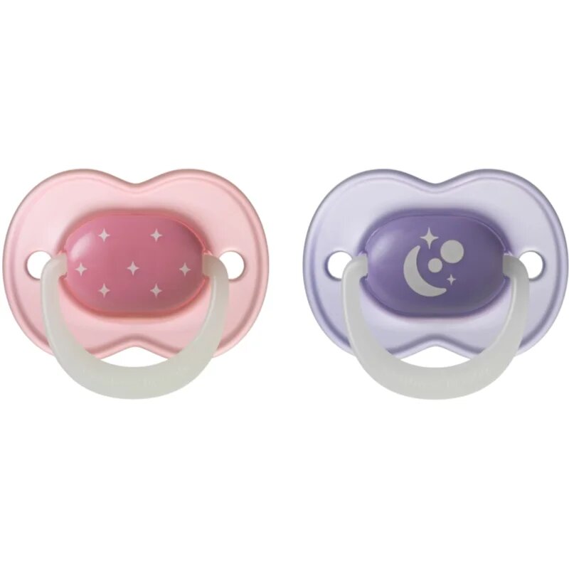 Tommee Tippee NightGlow Soother 6-18m биберон Girl 2 бр.