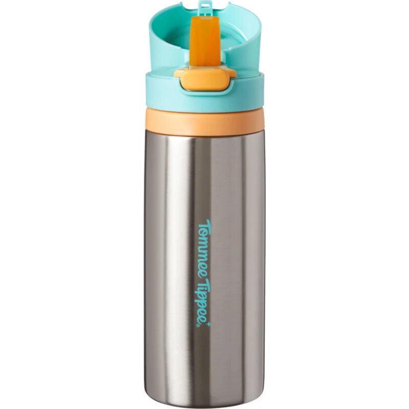 Tommee Tippee On The Go неръждаема термобутилка за вода със силиконова приставка за пиене 24m+ 500 мл.