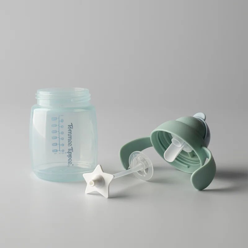Tommee Tippee Trainer Straw преходна чаша с тежест 6m+ Green 1 бр.