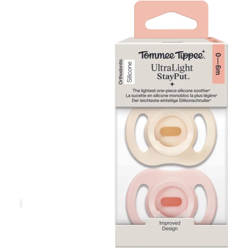 Tommee Tippee Ultra Light Stay Put 0-6 m биберон Girl 2 бр.