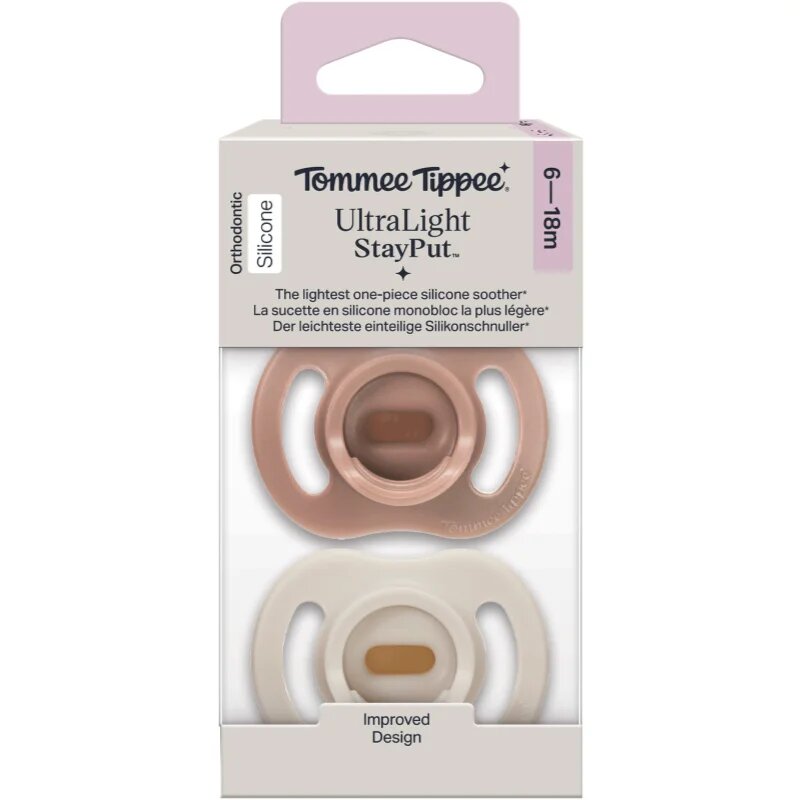 Tommee Tippee Ultra Light Stay Put 6-18 m биберон Girl 2 бр.
