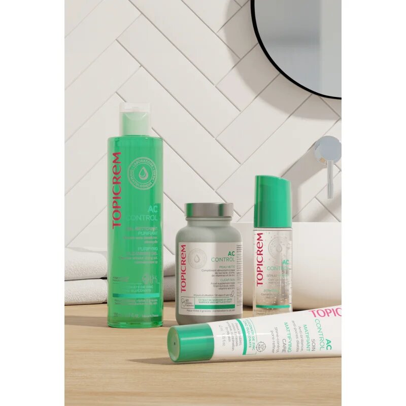 Topicrem AC Purifying Cleansing Gel дълбоко почистващ гел за мазна чувствителна кожа 200 мл.