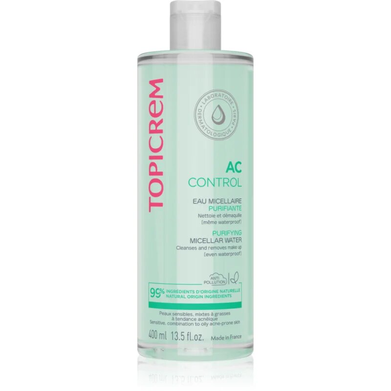 Topicrem AC Purifying Micellar Water почистваща мицеларна вода за мазна кожа склонна към акне 400 мл.